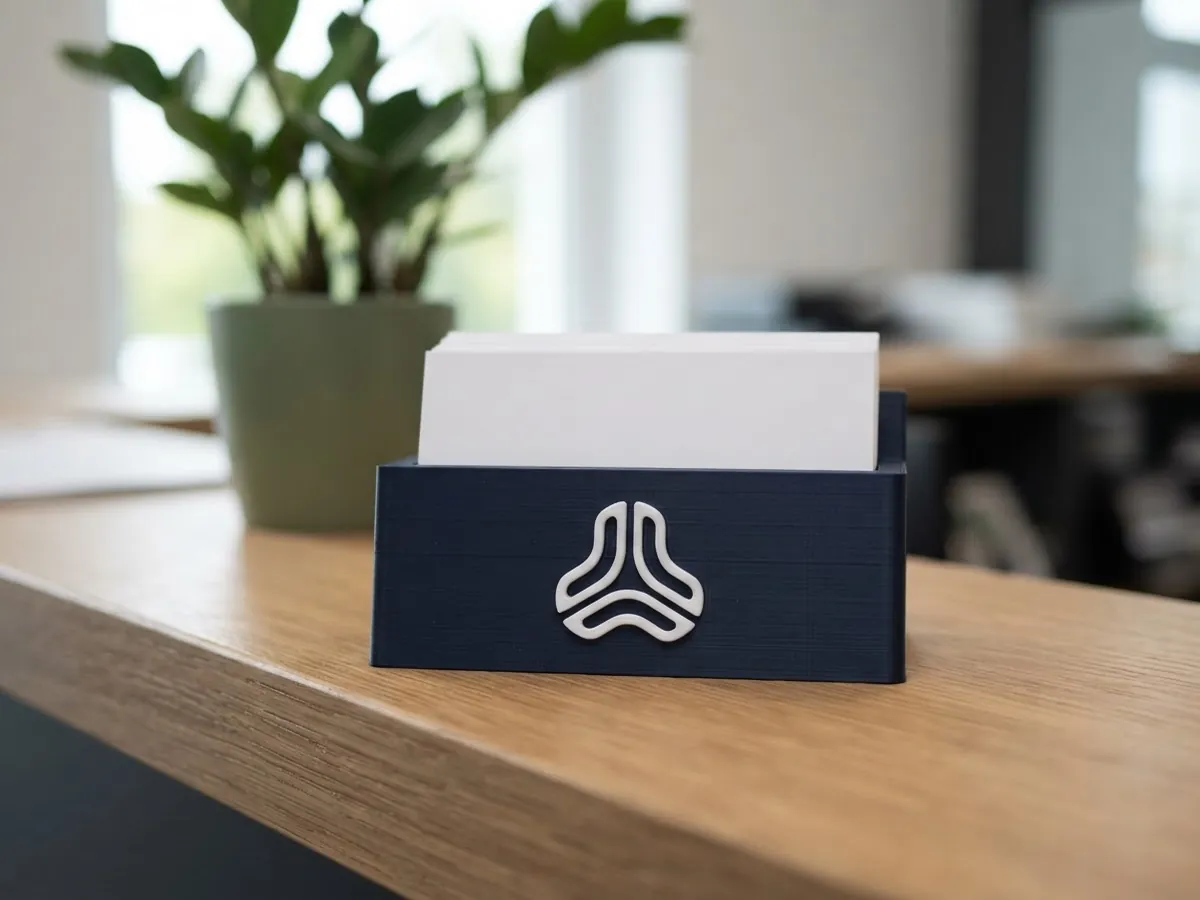 Portatarjetas con logo: pieza impresa en 3D