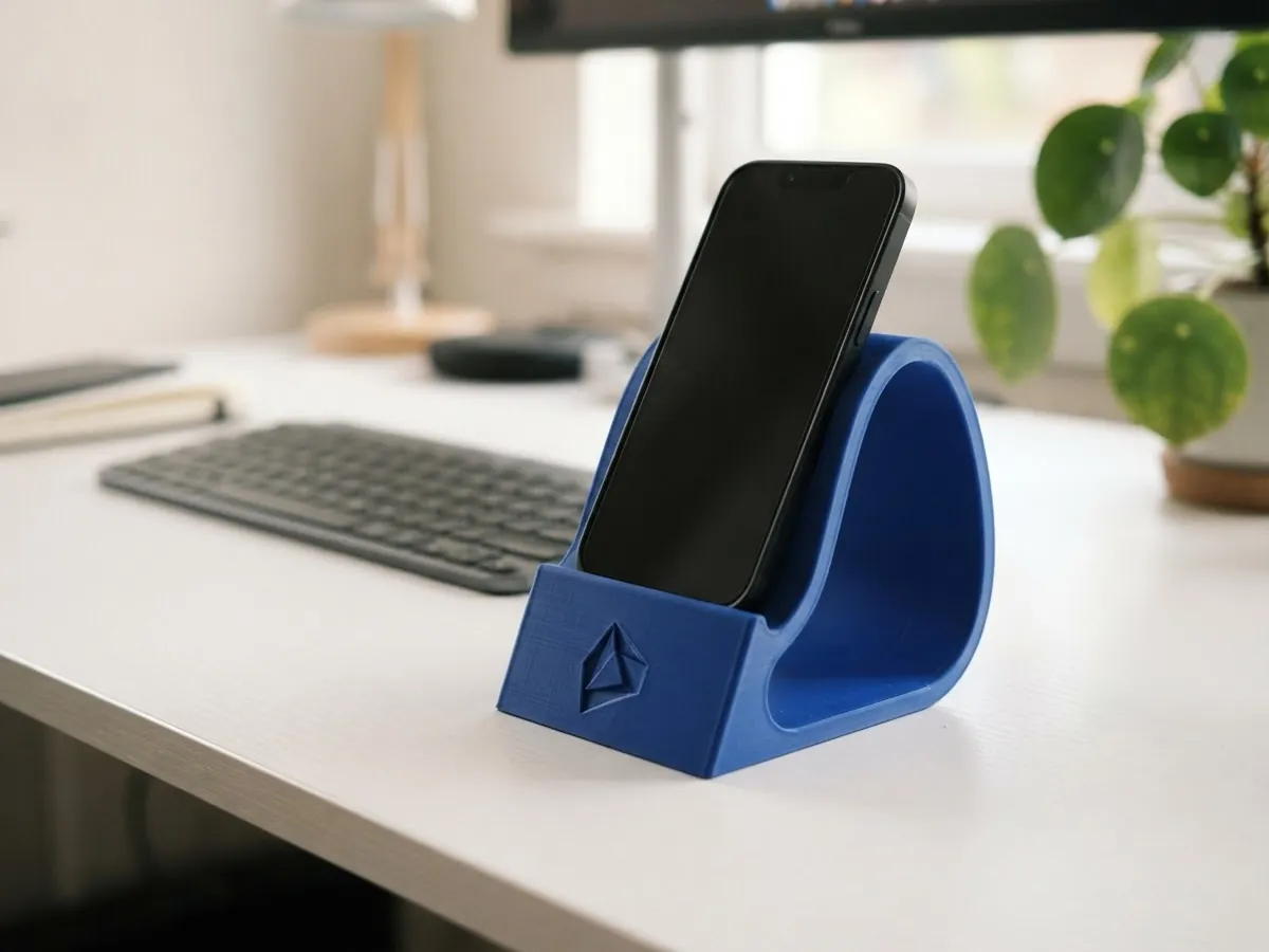 Portacelular con logo: pieza impresa en 3D
